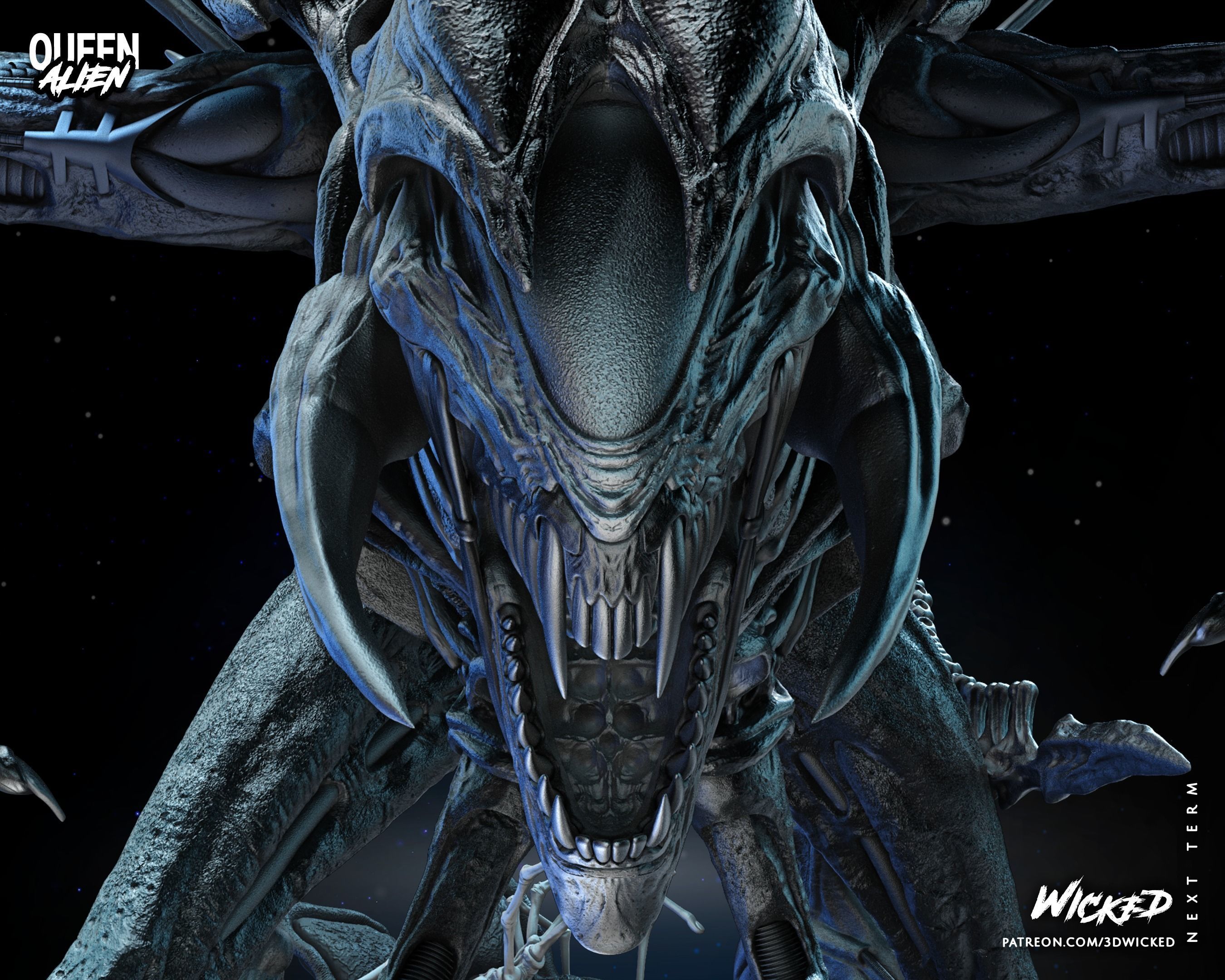 Wicked Movies Queen Alien Sculpture Tested for 3d printing 3D print model_64
