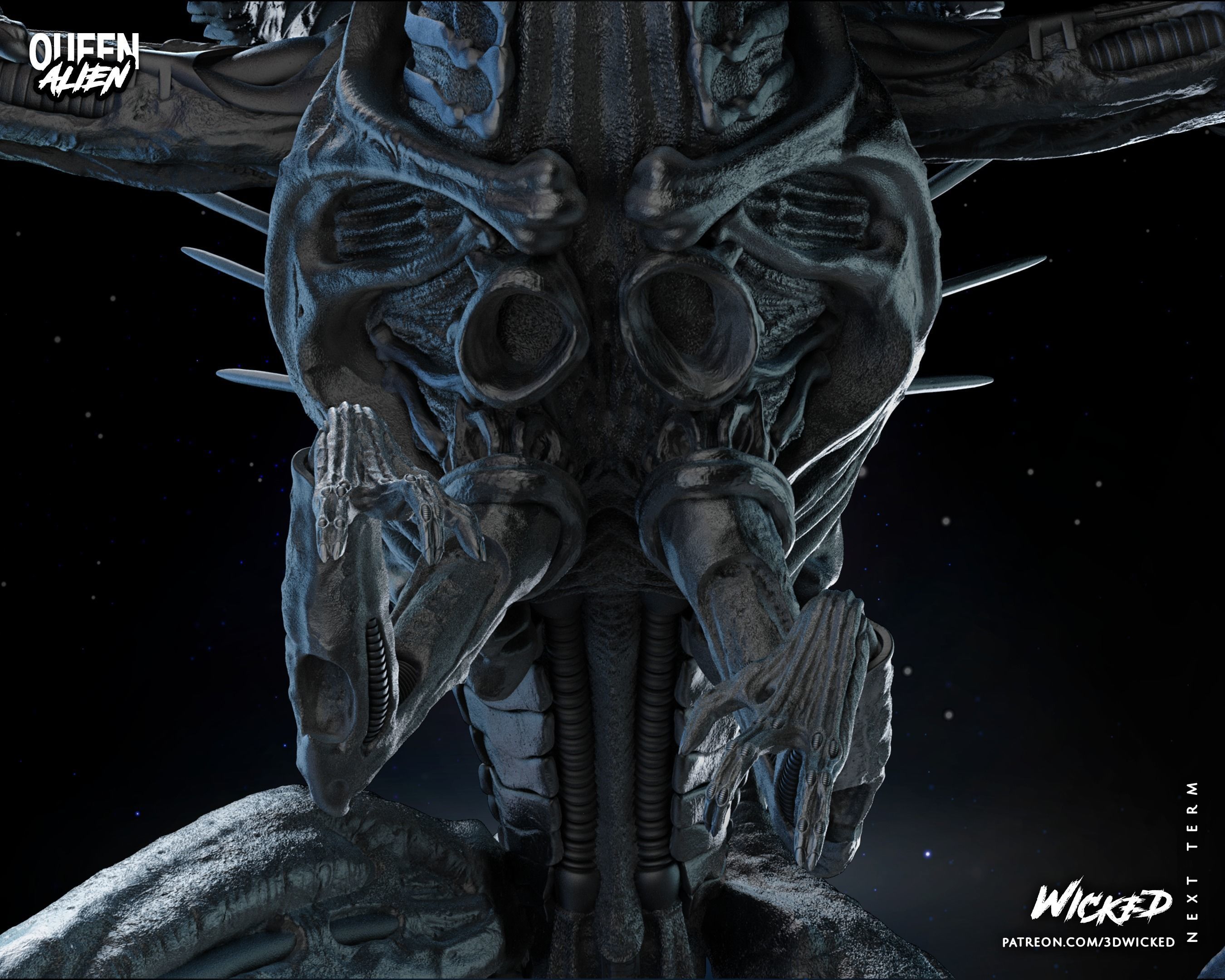 Wicked Movies Queen Alien Sculpture Tested for 3d printing 3D print model_95