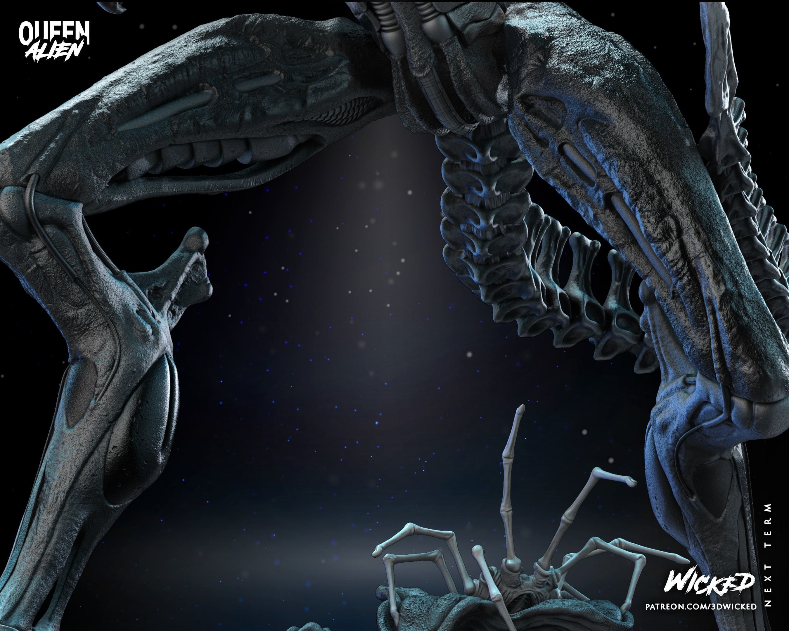 Wicked Movies Queen Alien Sculpture Tested for 3d printing 3D print model_32