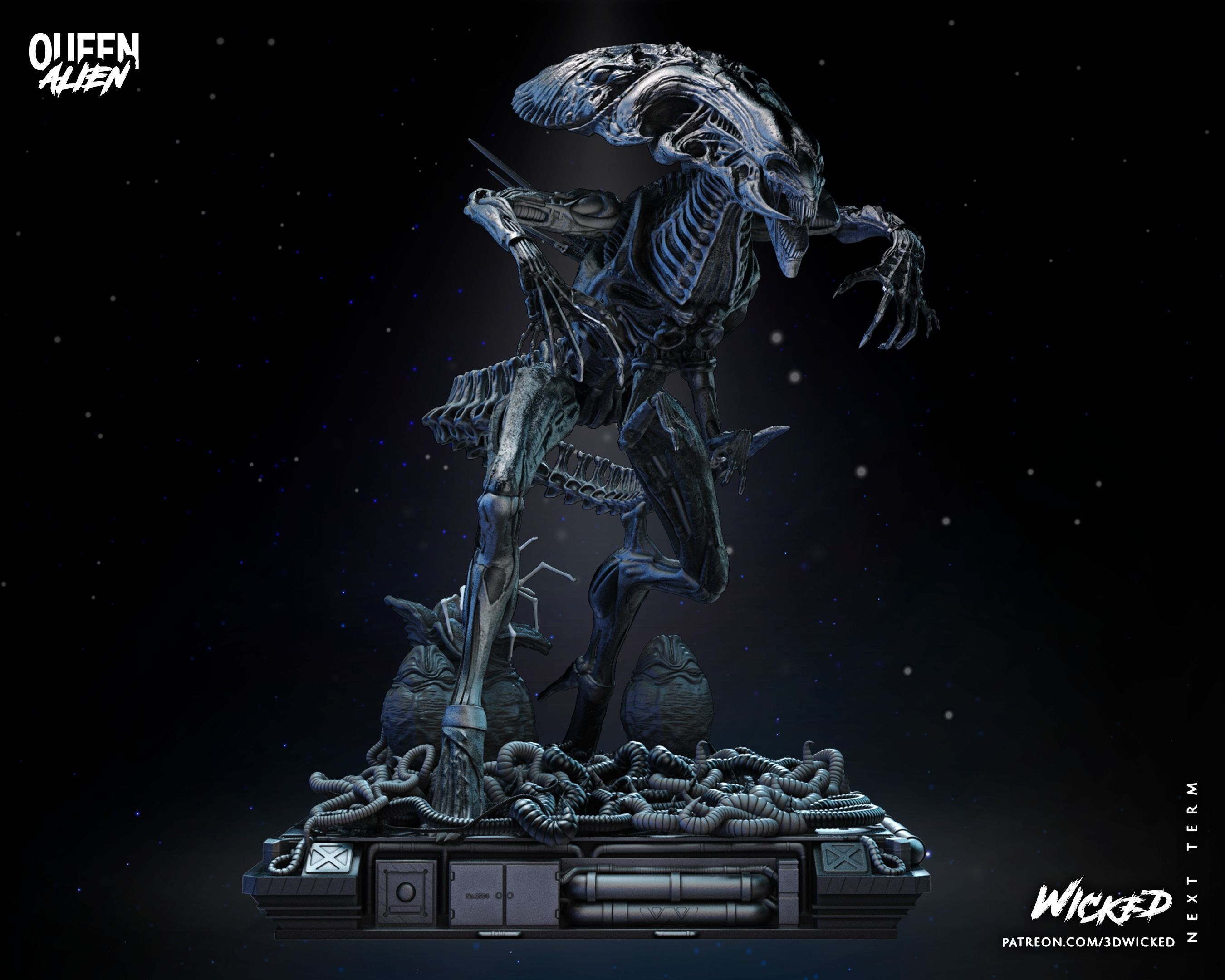 Wicked Movies Queen Alien Sculpture Tested for 3d printing 3D print model_1