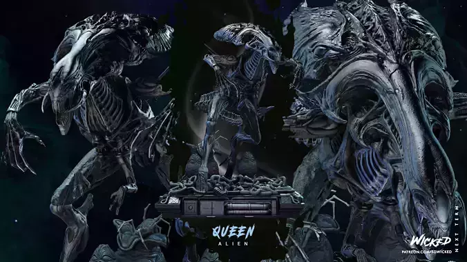 Wicked Movies Queen Alien Sculpture Tested for 3d printing