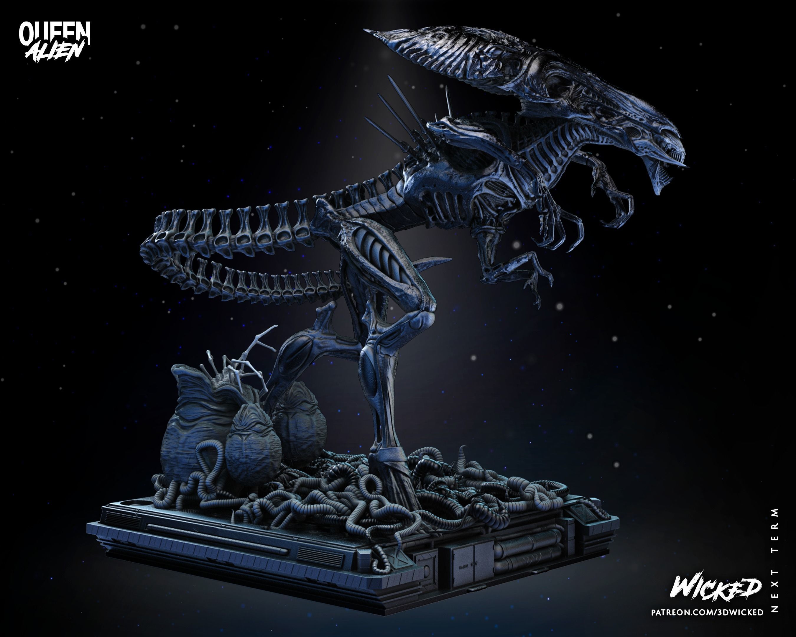 Wicked Movies Queen Alien Sculpture Tested for 3d printing 3D print model_80