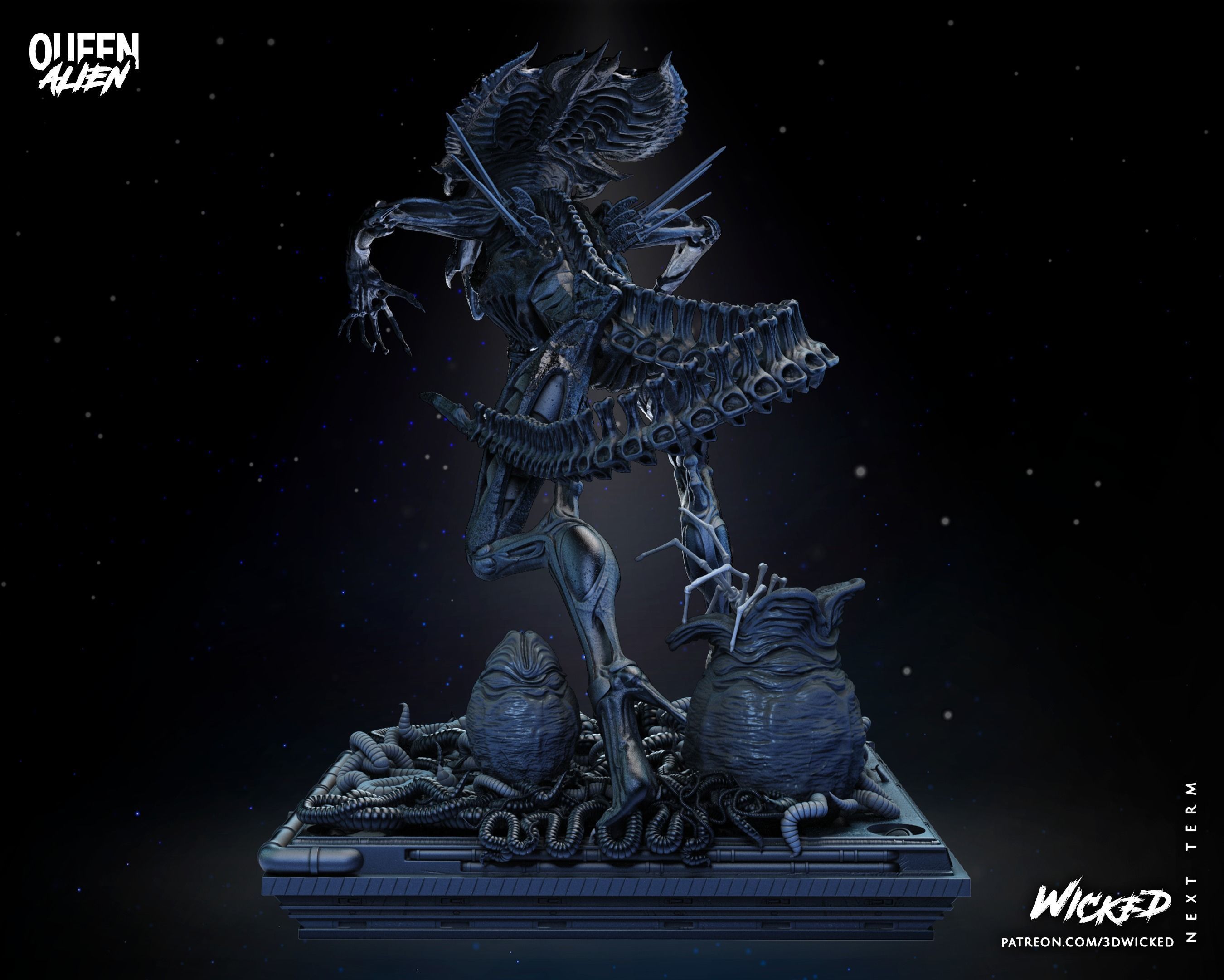 Wicked Movies Queen Alien Sculpture Tested for 3d printing 3D print model_72