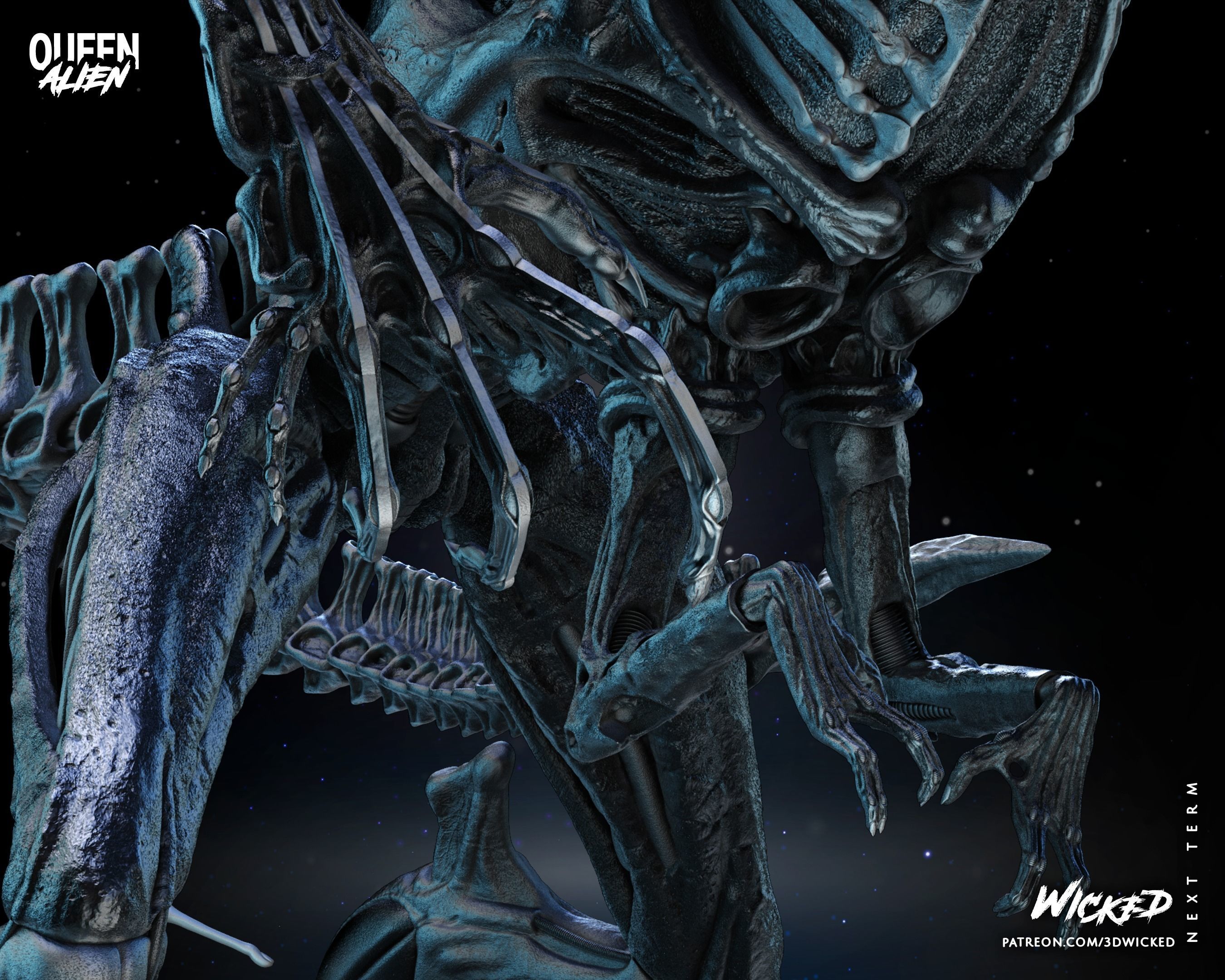 Wicked Movies Queen Alien Sculpture Tested for 3d printing 3D print model_39