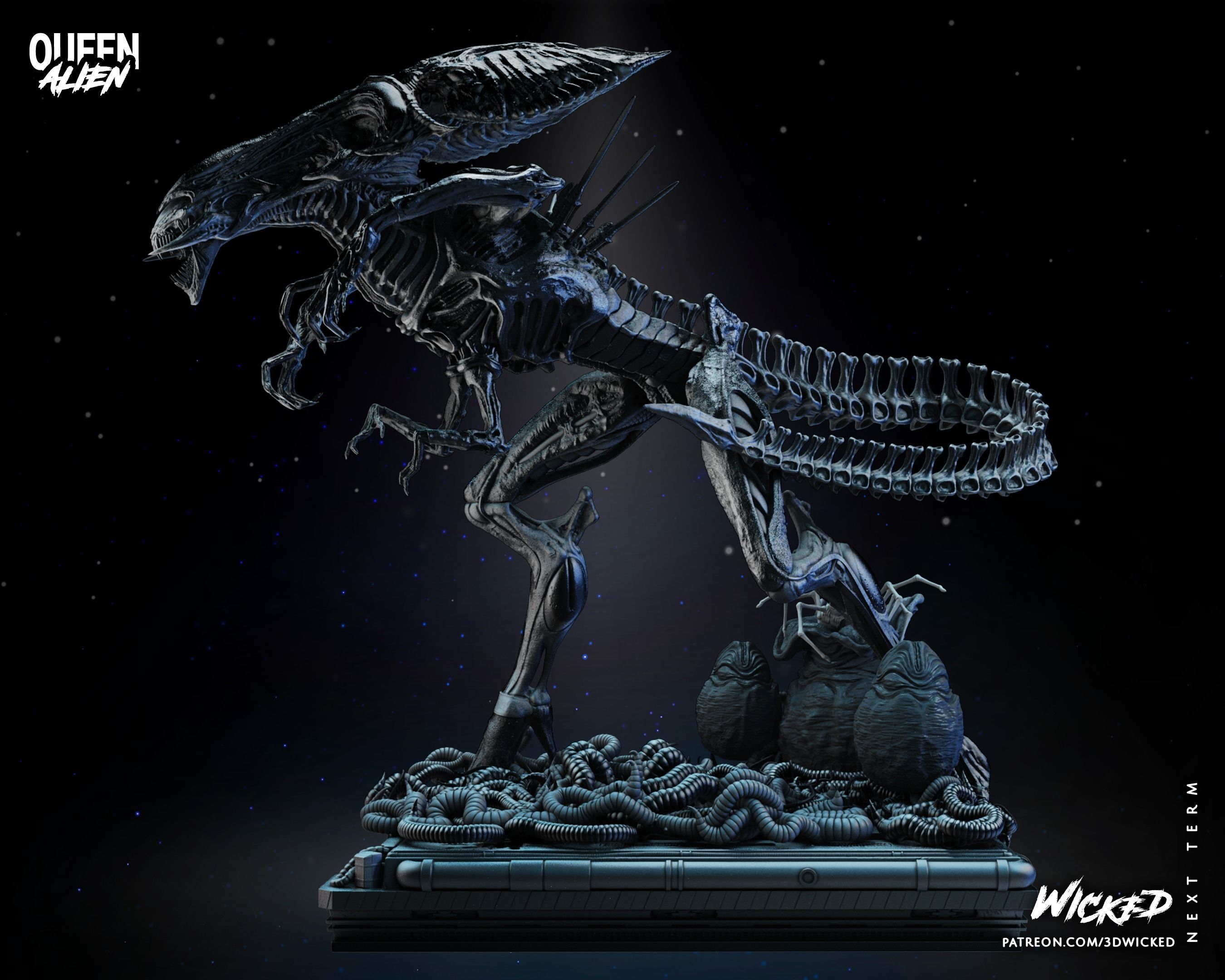 Wicked Movies Queen Alien Sculpture Tested for 3d printing 3D print model_75