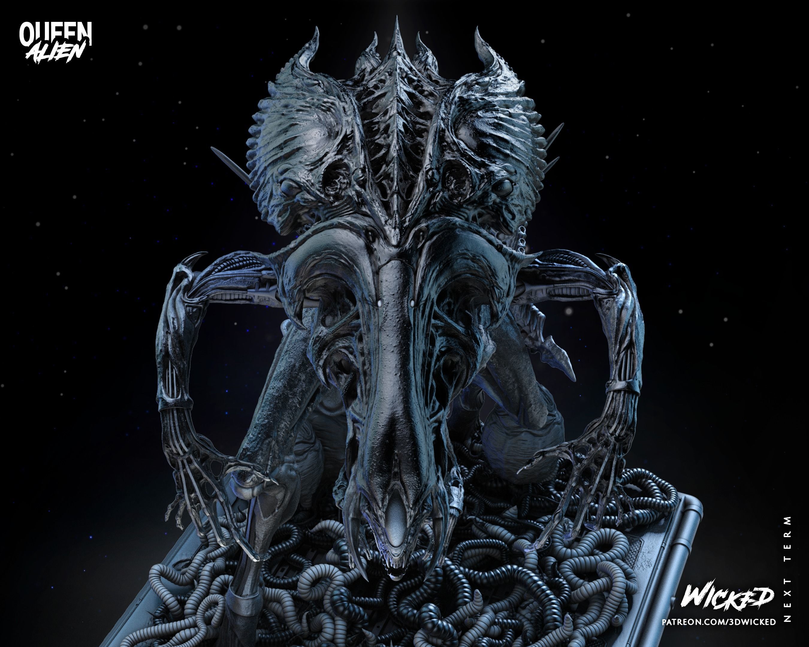 Wicked Movies Queen Alien Sculpture Tested for 3d printing 3D print model_77