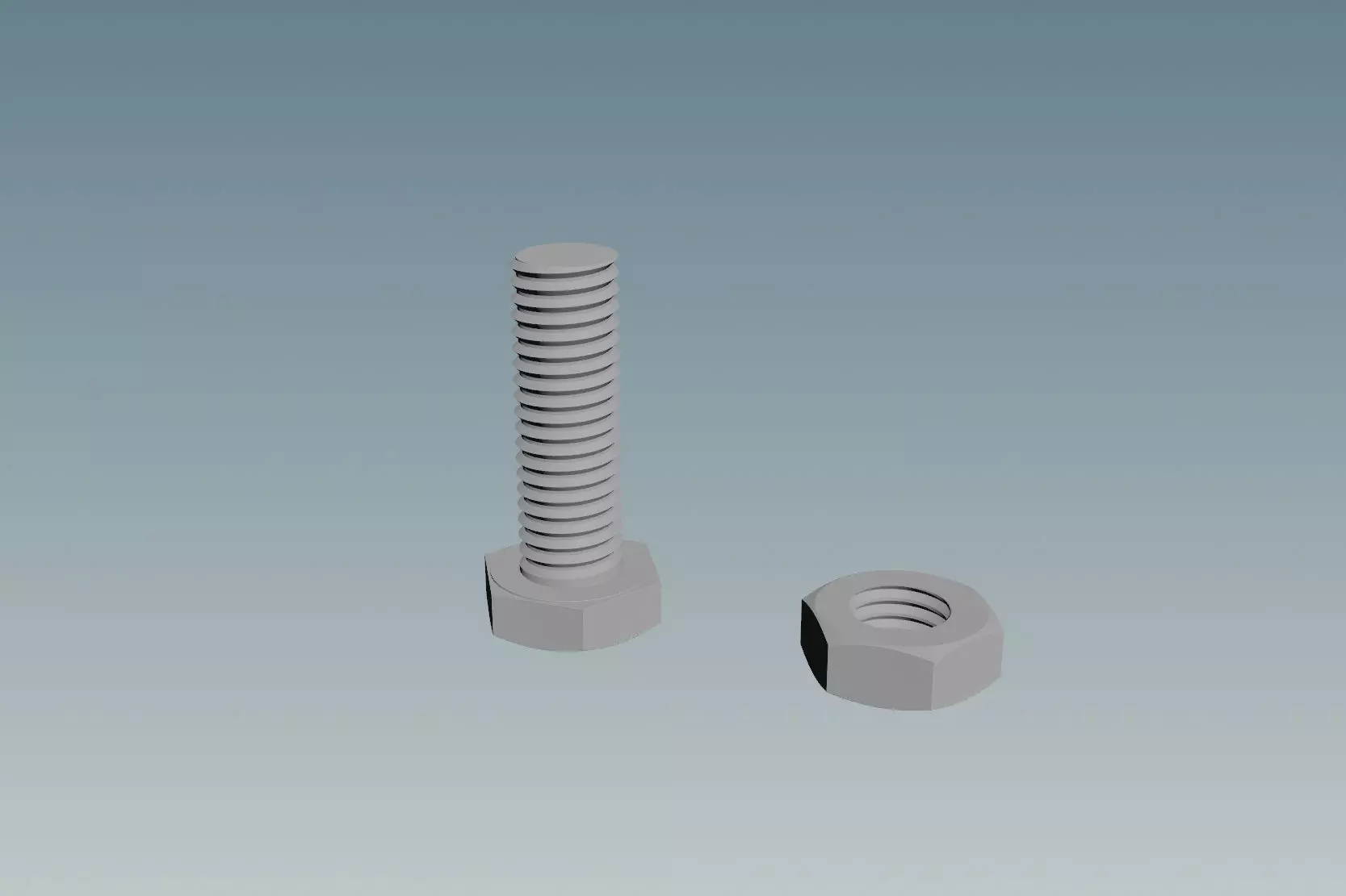 Screw with Nut M8X1-25 Free 3D model