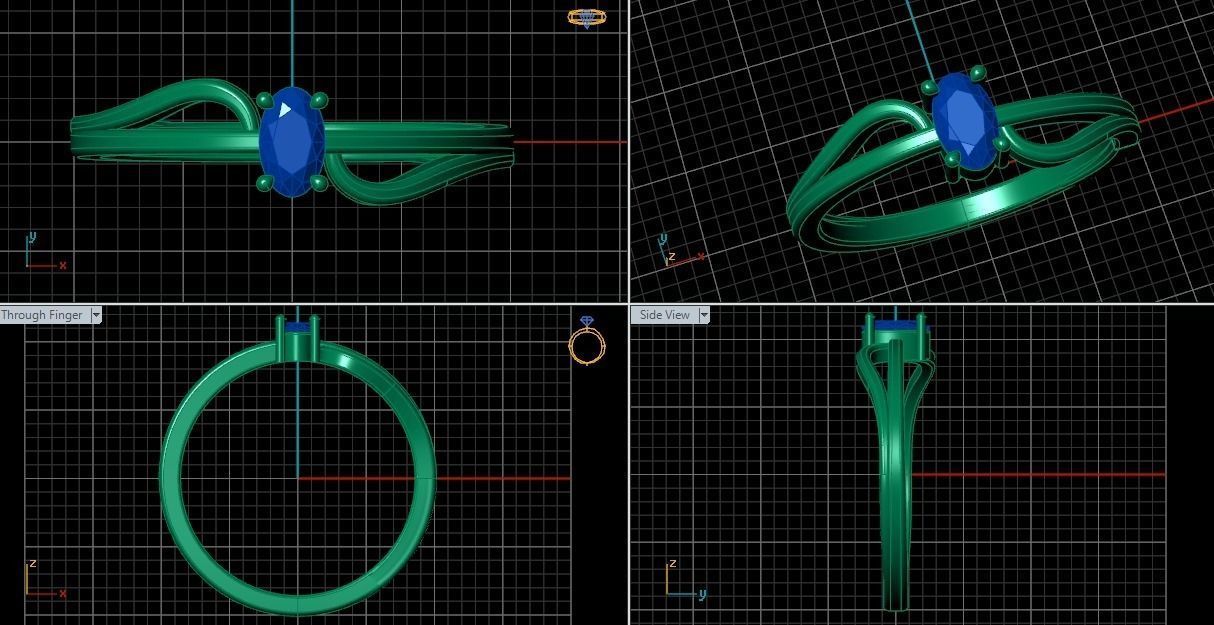 2 ring 3D print model_1