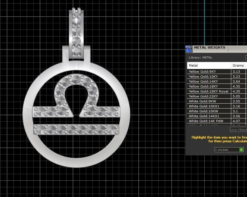 horoscope pendant 3D print model_4