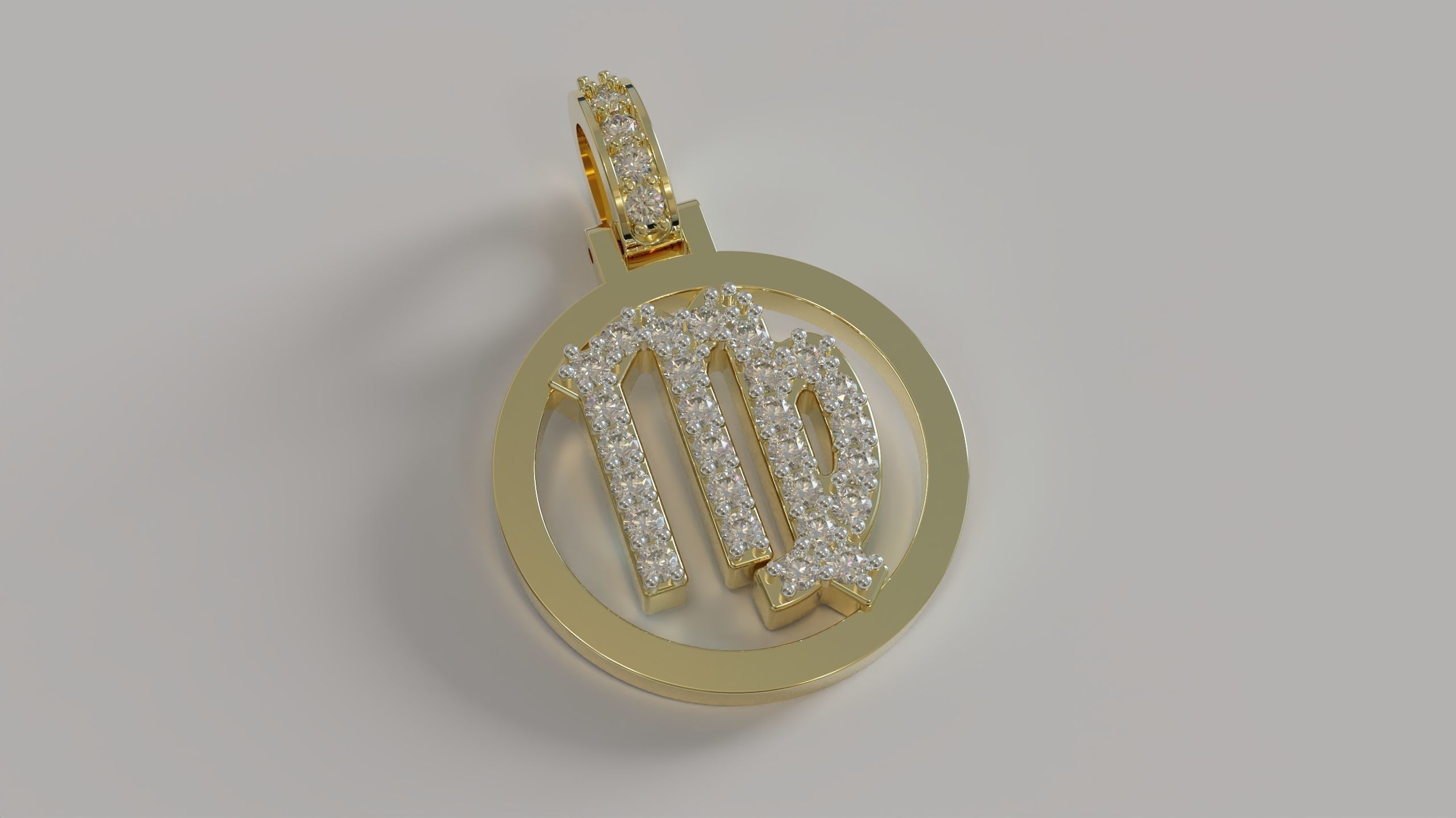 horoscope pendant 3D print model_1