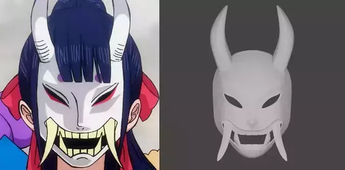 O-Kiku Kikunojo mask One Piece Low-poly 3D model