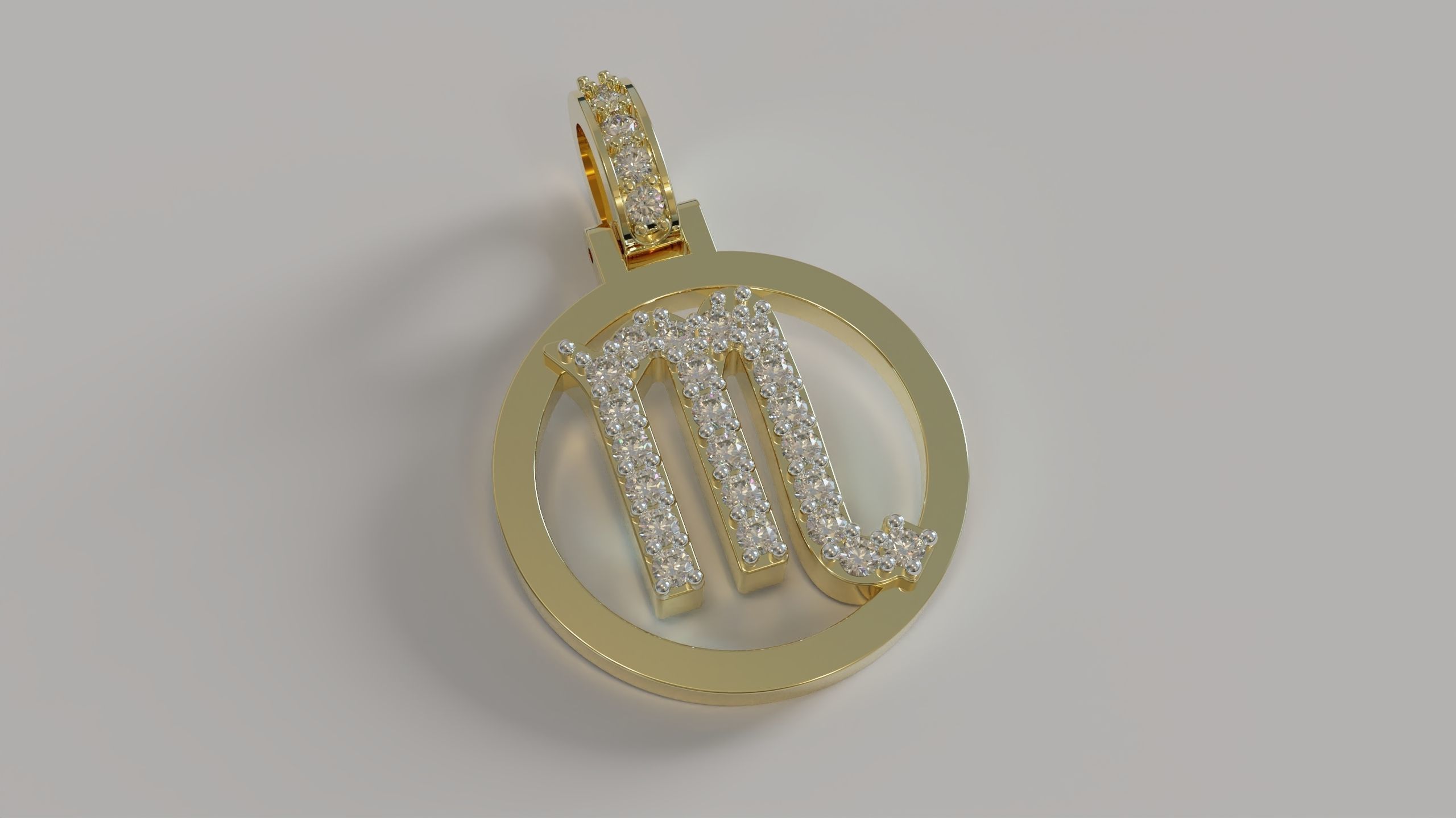 horoscope pendant 3D print model_1