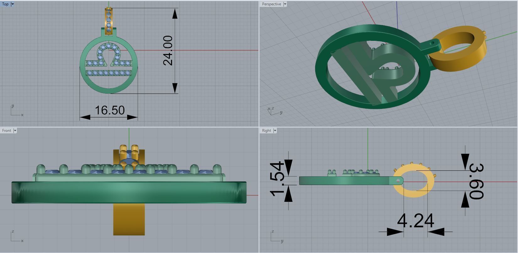 horoscope pendant 3D print model_2