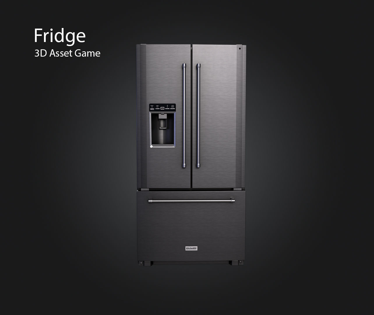Fridge V2 Low-poly 3D model_3