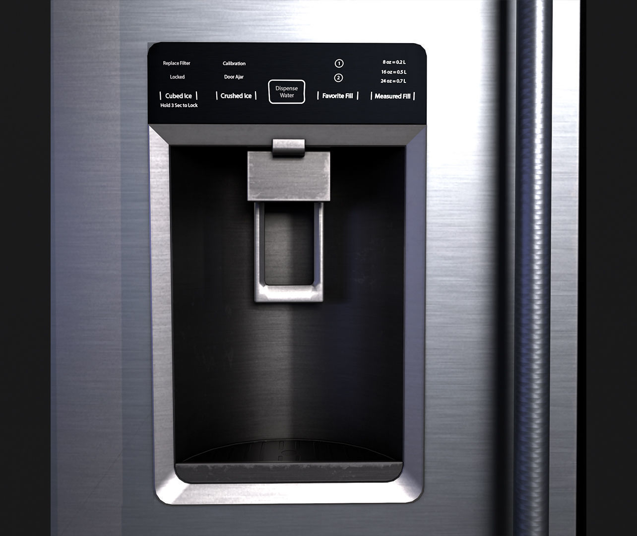 Fridge V2 Low-poly 3D model_9