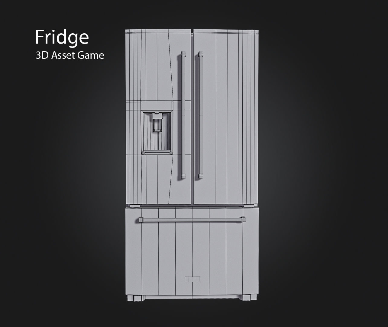 Fridge V2 Low-poly 3D model_11