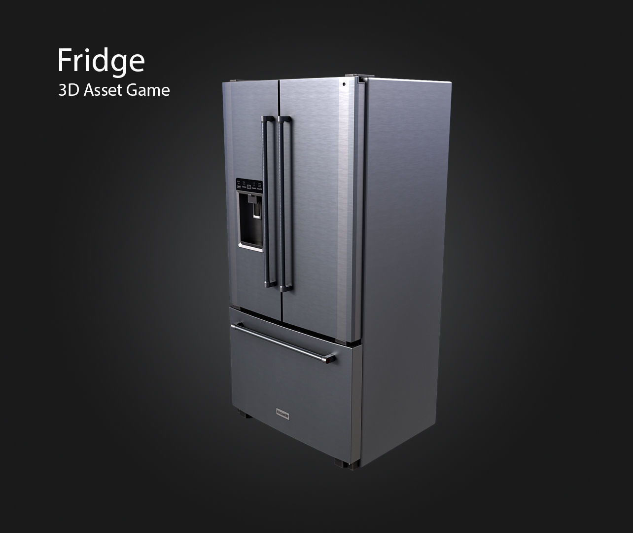 Fridge V2 Low-poly 3D model_4