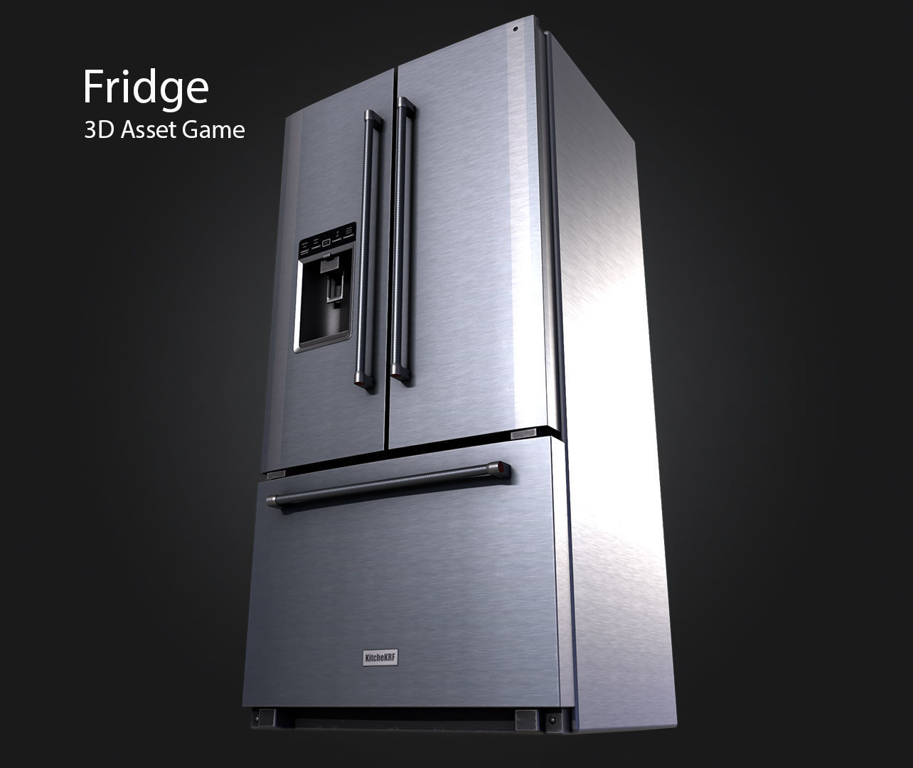 Fridge V2 Low-poly 3D model_10