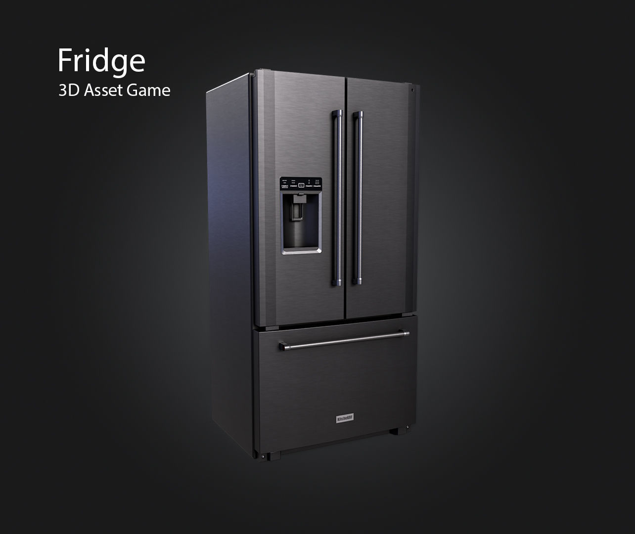 Fridge V2 Low-poly 3D model_2