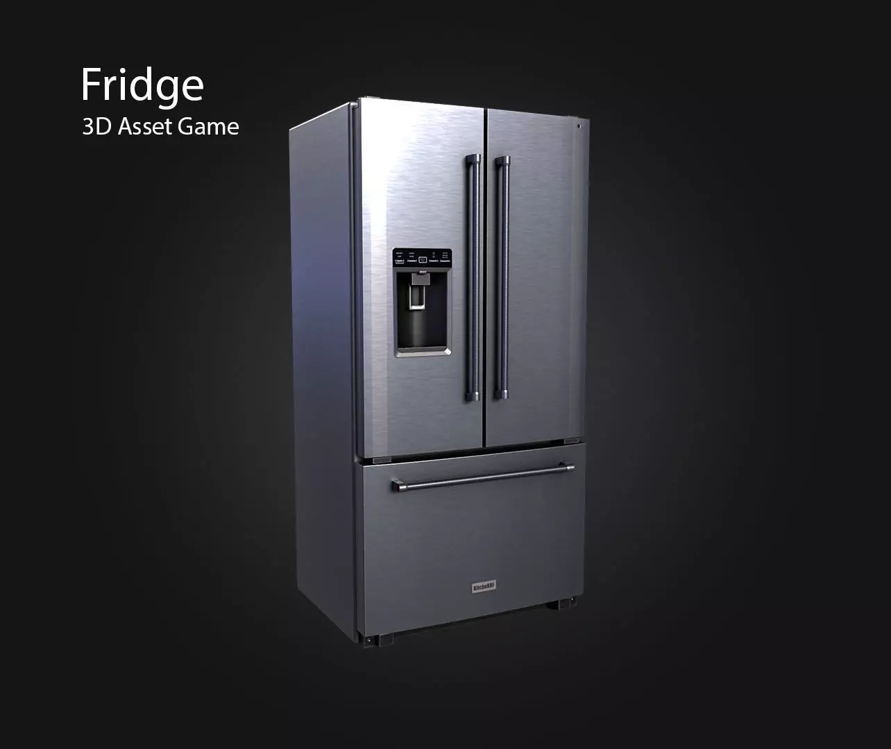 Fridge V2 Low-poly 3D model_0