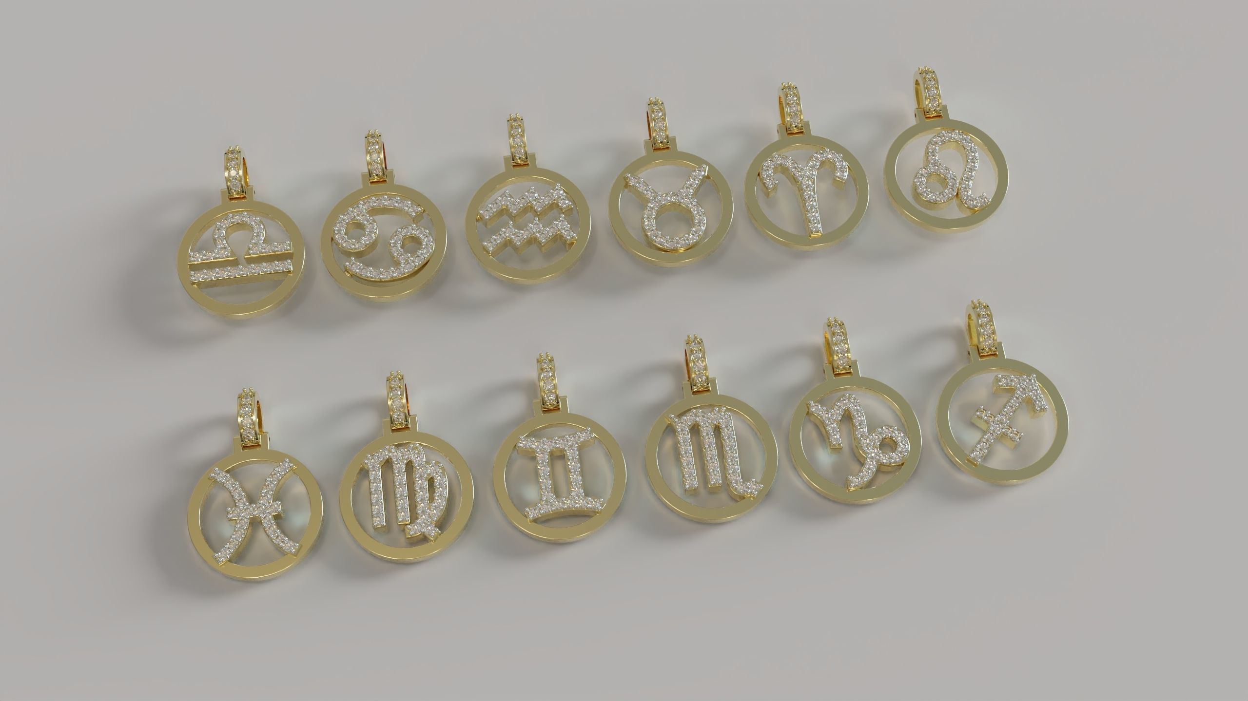 horoscope pendants 3D Model Collection_2