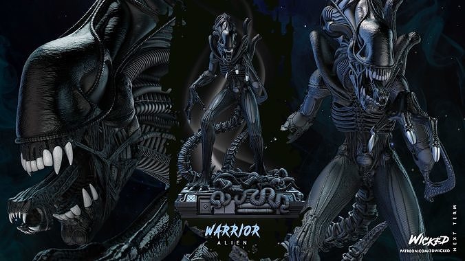  Alien Warrior Sculpture Tested for 3d printing 3D print model