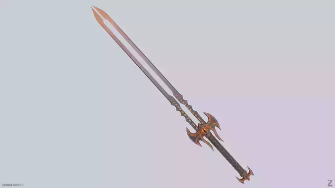 Ember sword Low-poly 3D model
