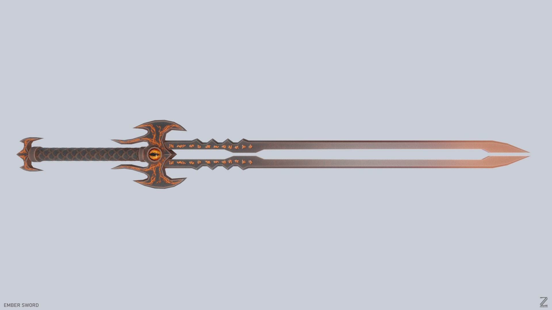 Ember sword Low-poly 3D model_6