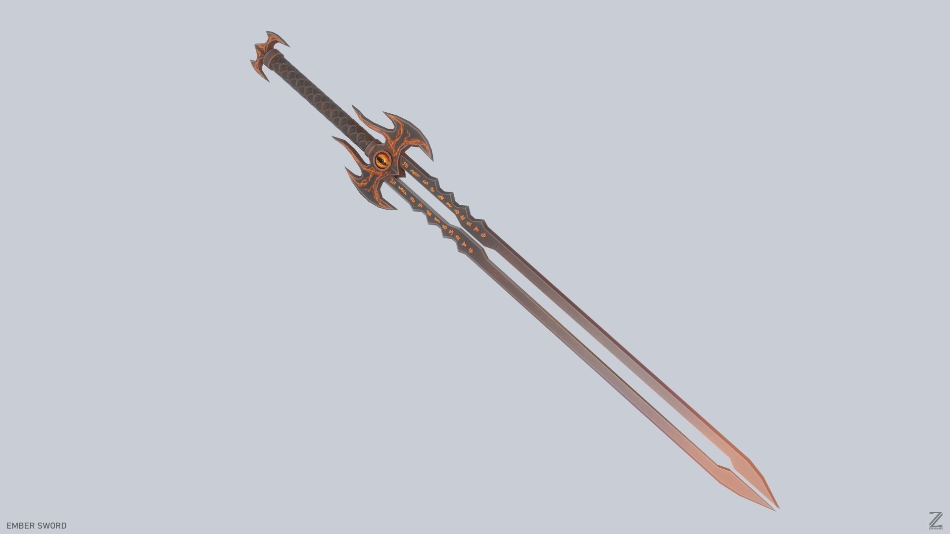 Ember sword Low-poly 3D model_5