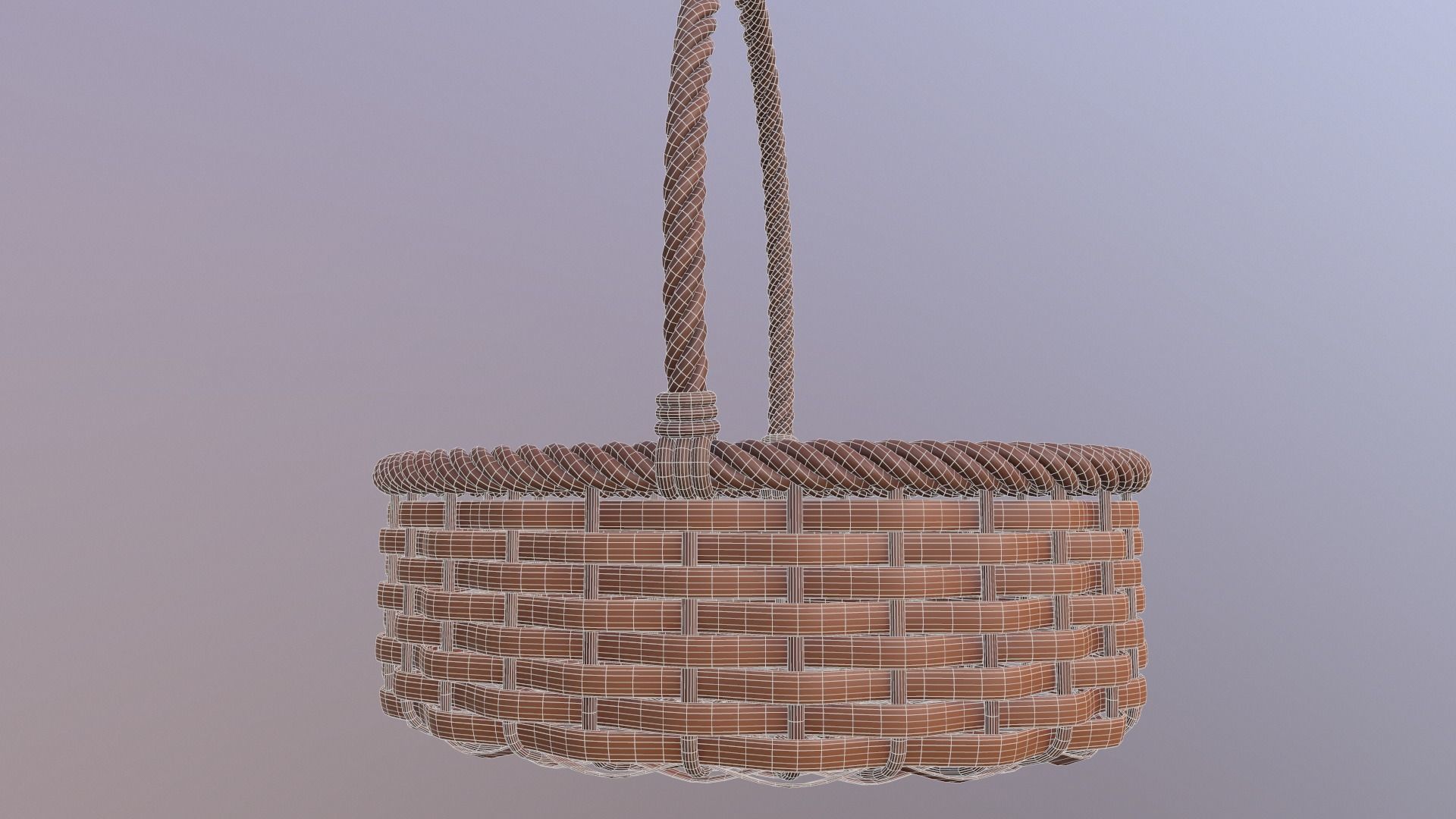 Wicker basket 3D model 3D model_2