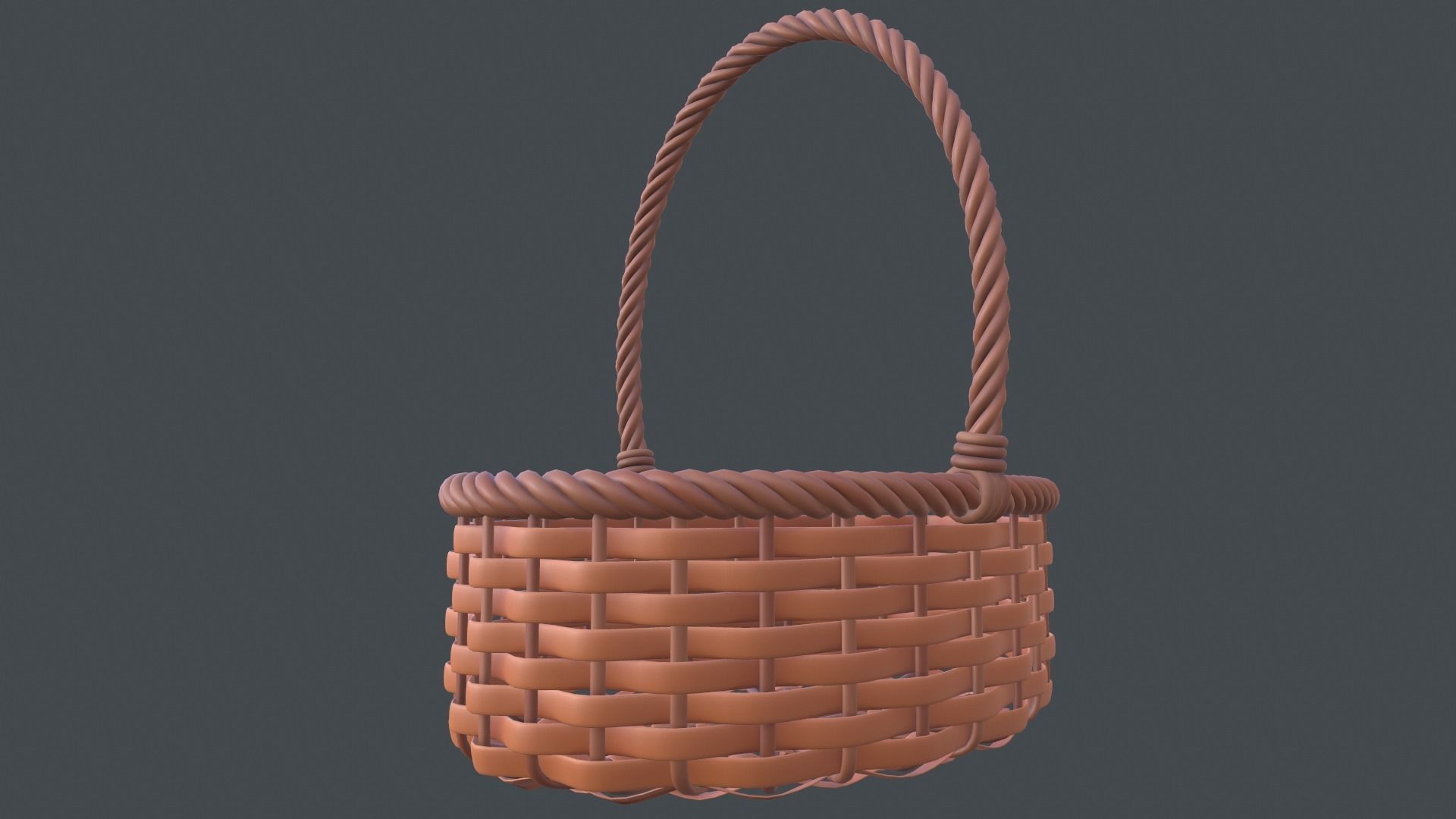 Wicker basket 3D model 3D model_5
