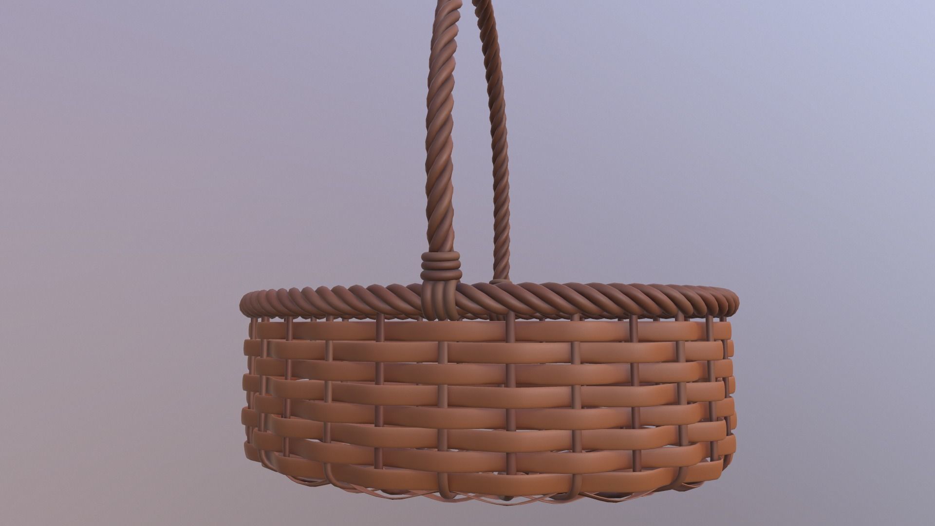 Wicker basket 3D model 3D model_1