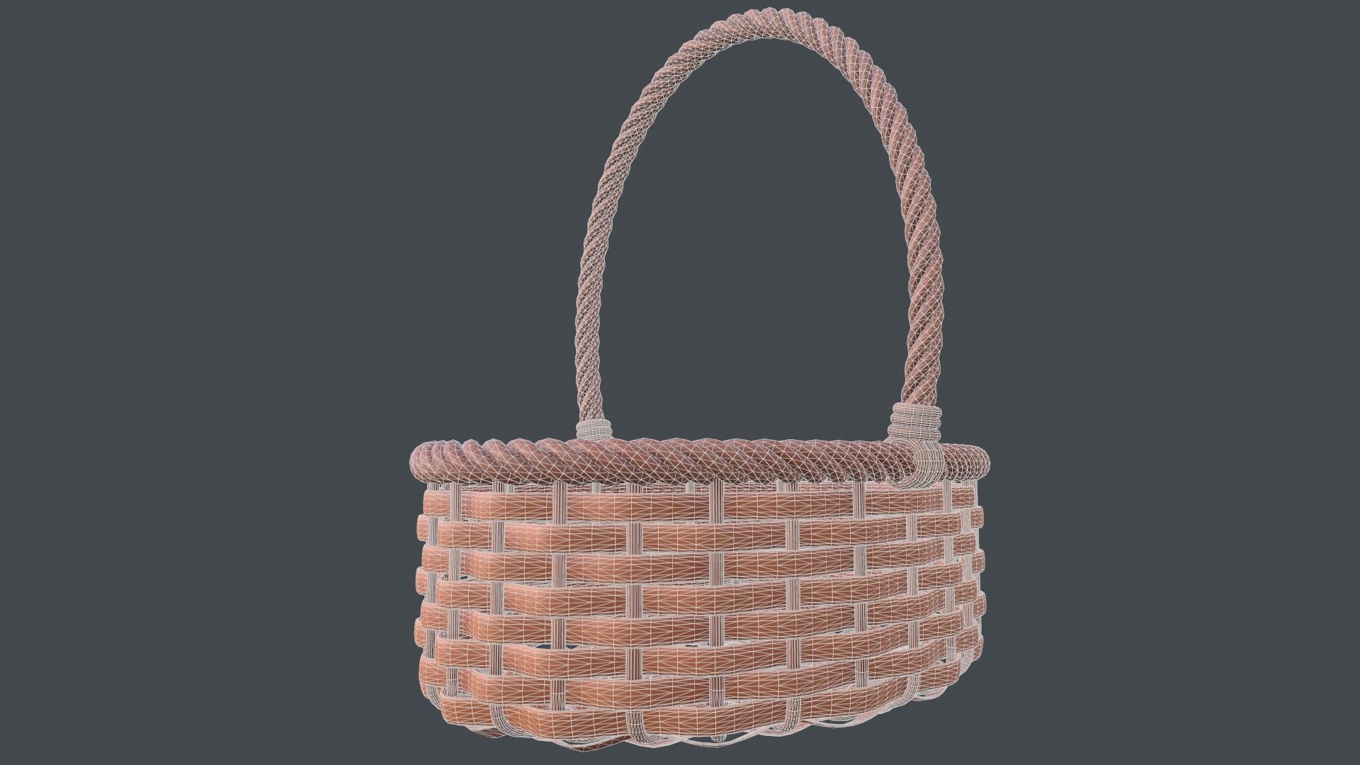 Wicker basket 3D model 3D model_6