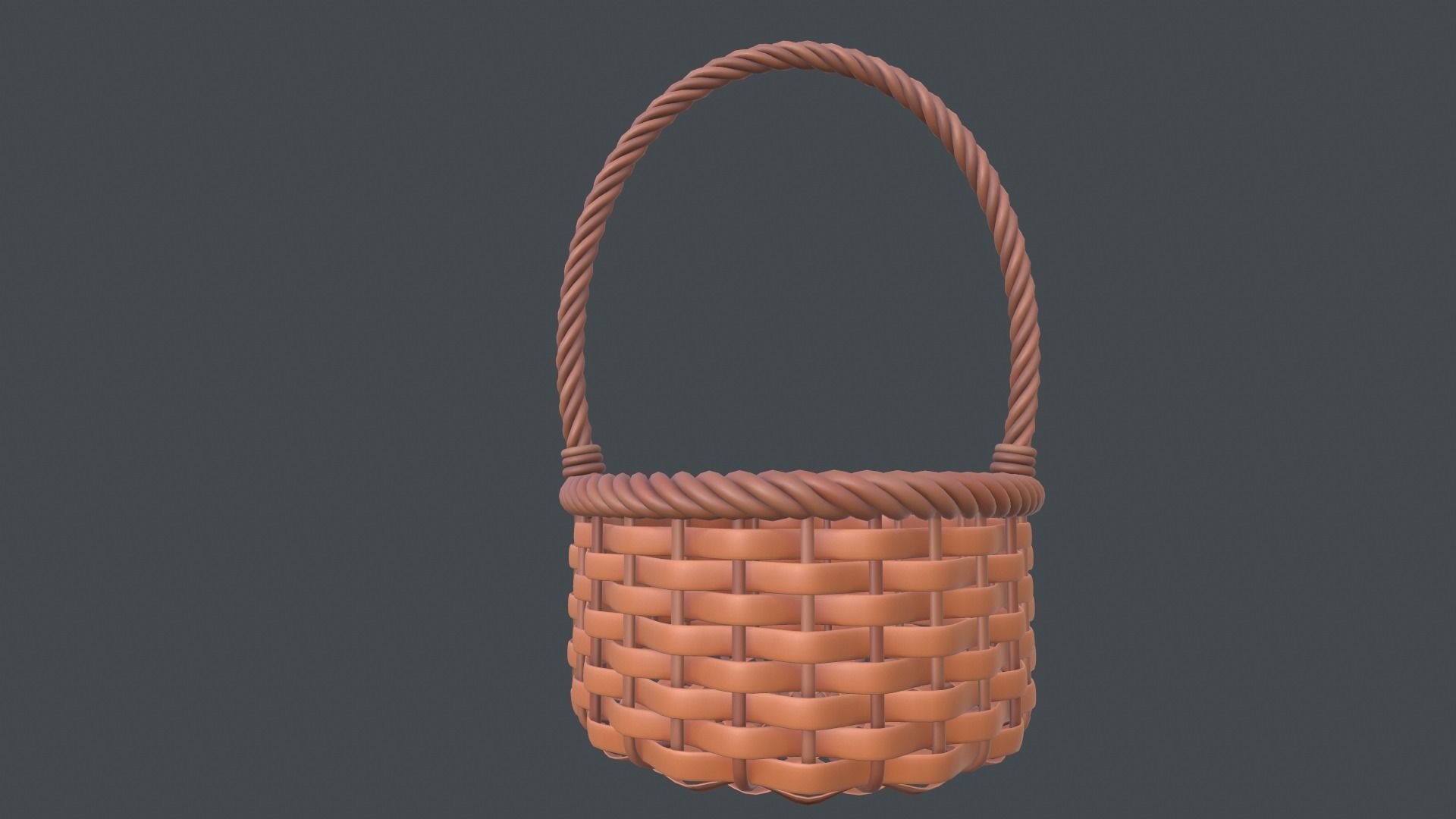 Wicker basket 3D model 3D model_7