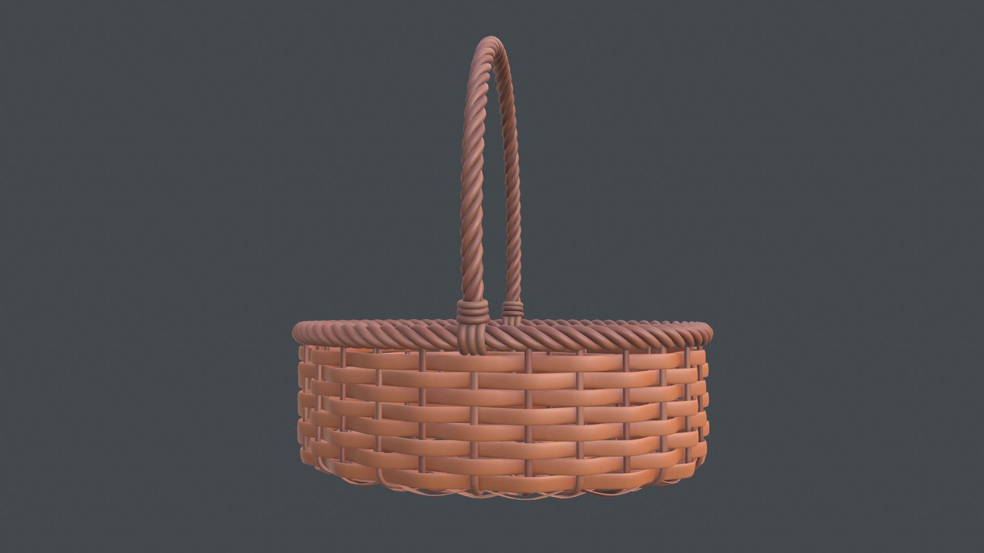 Wicker basket 3D model 3D model_4