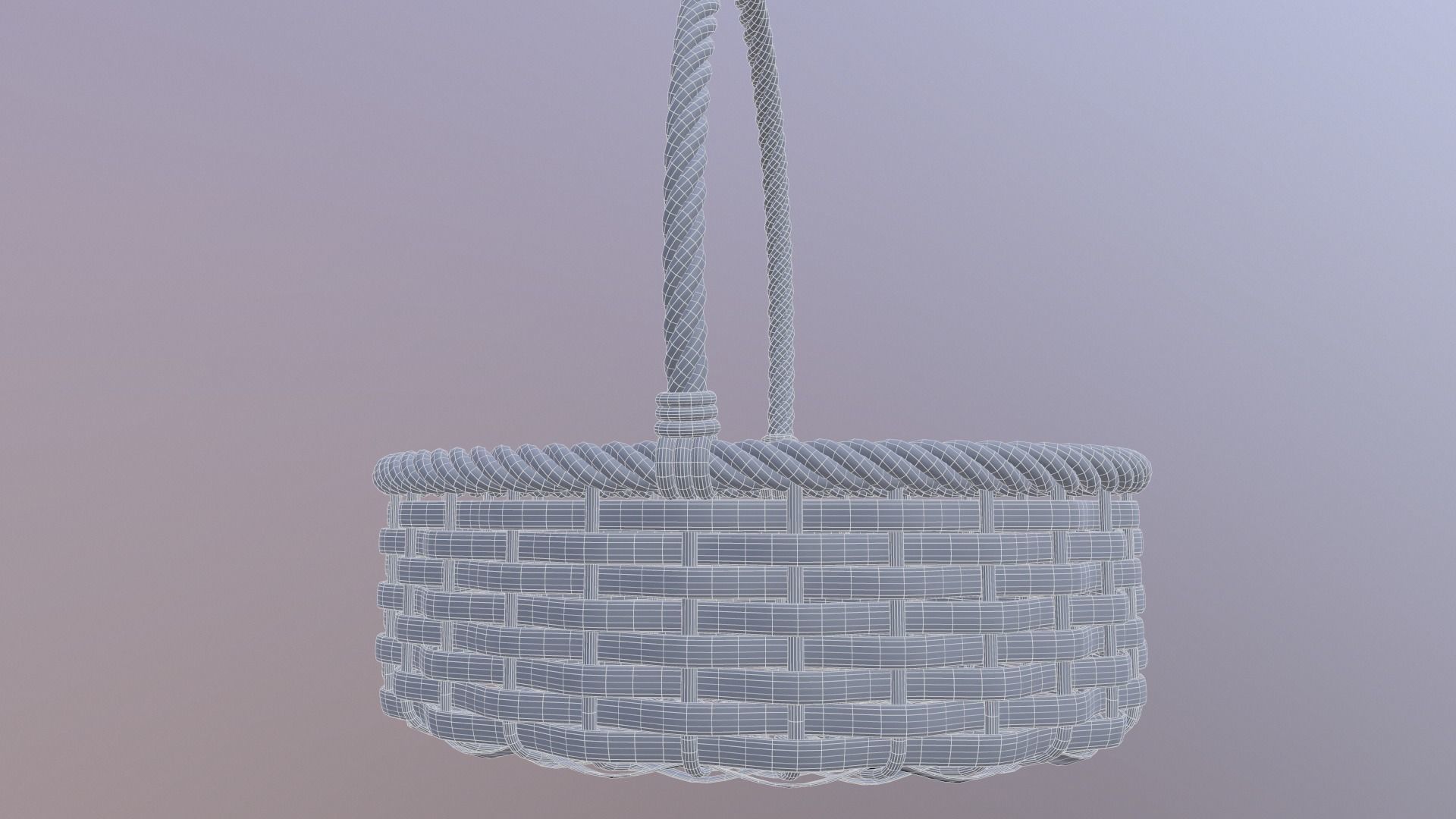 Wicker basket 3D model 3D model_3