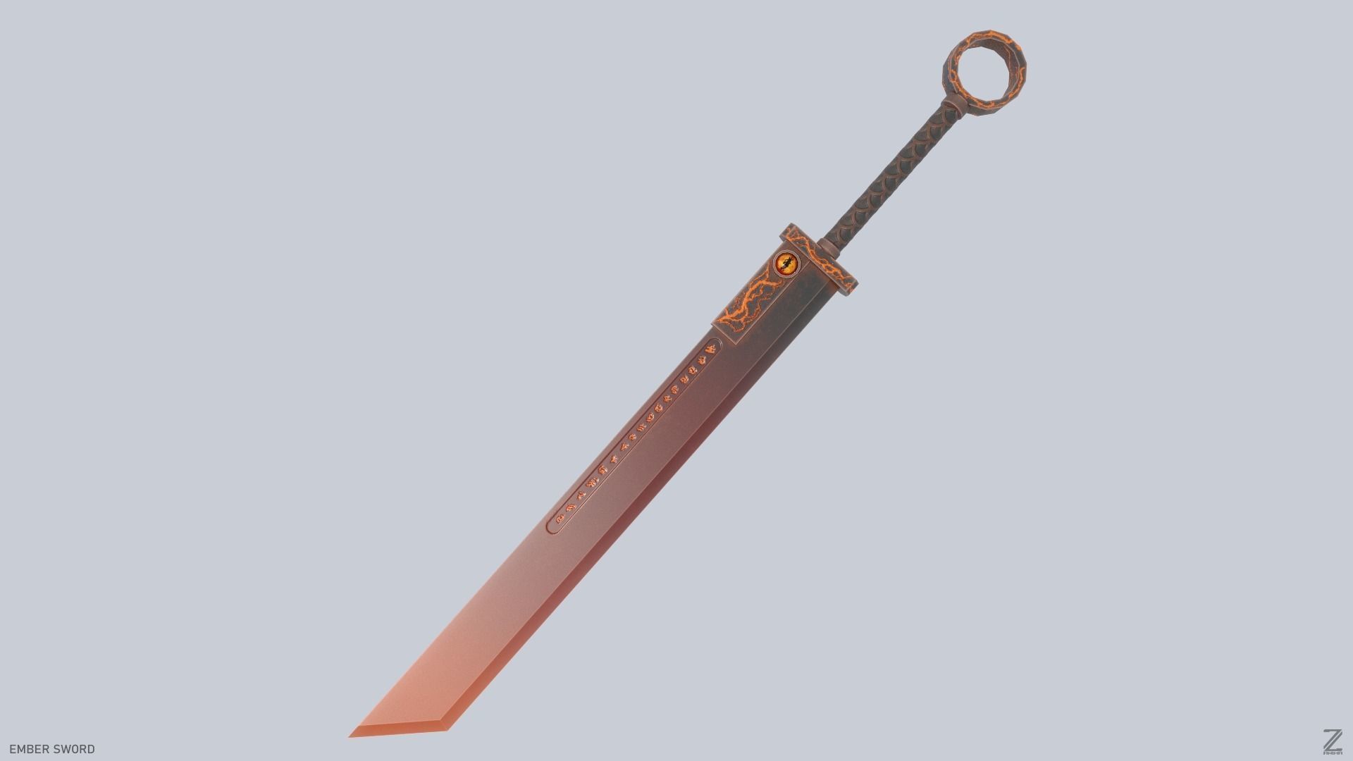 Ember sword Low-poly 3D model_4