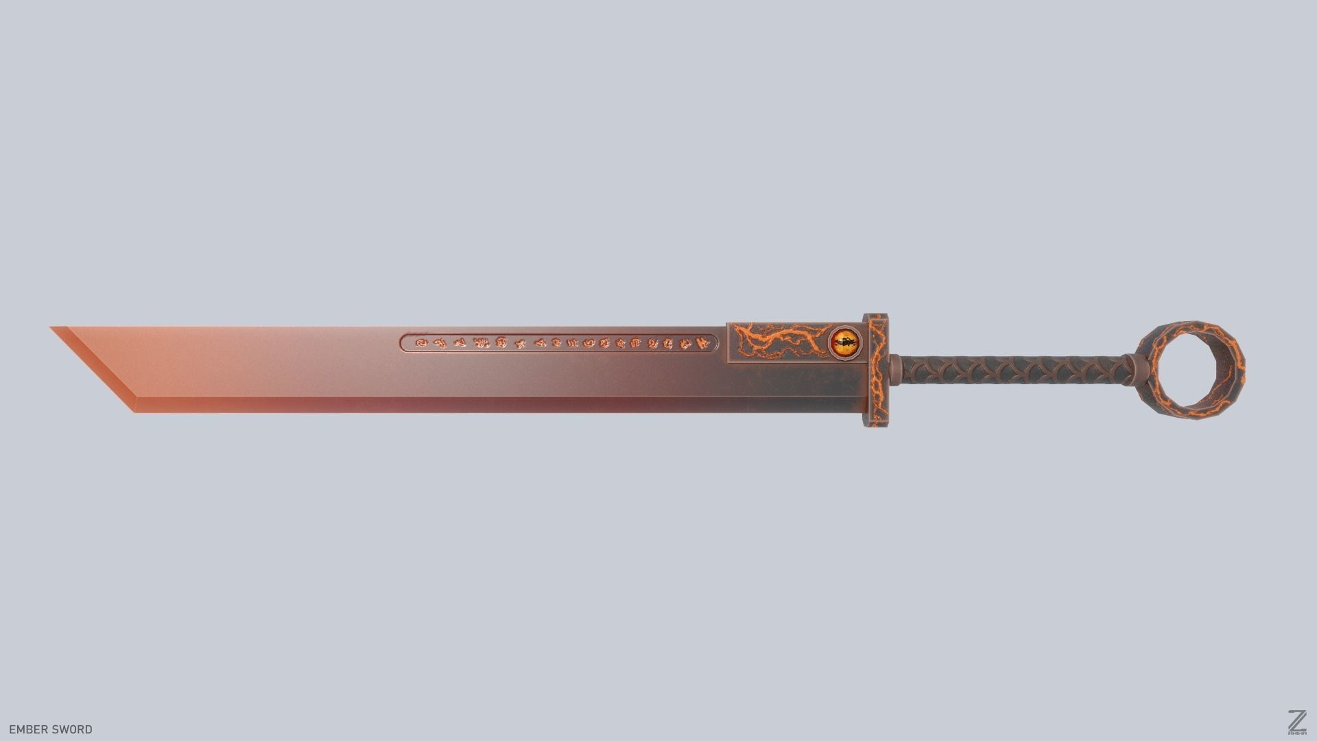 Ember sword Low-poly 3D model_3