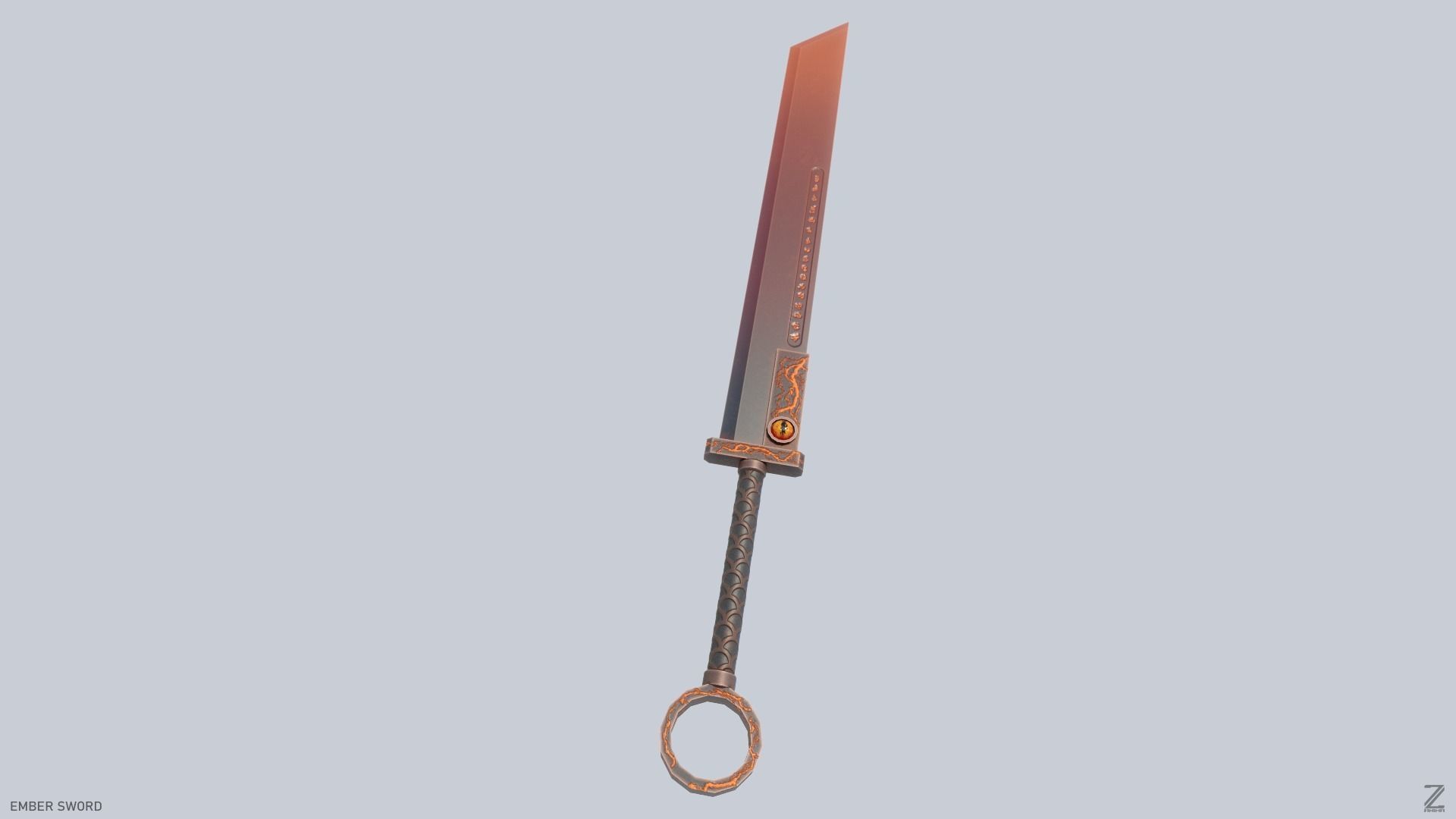 Ember sword Low-poly 3D model_7