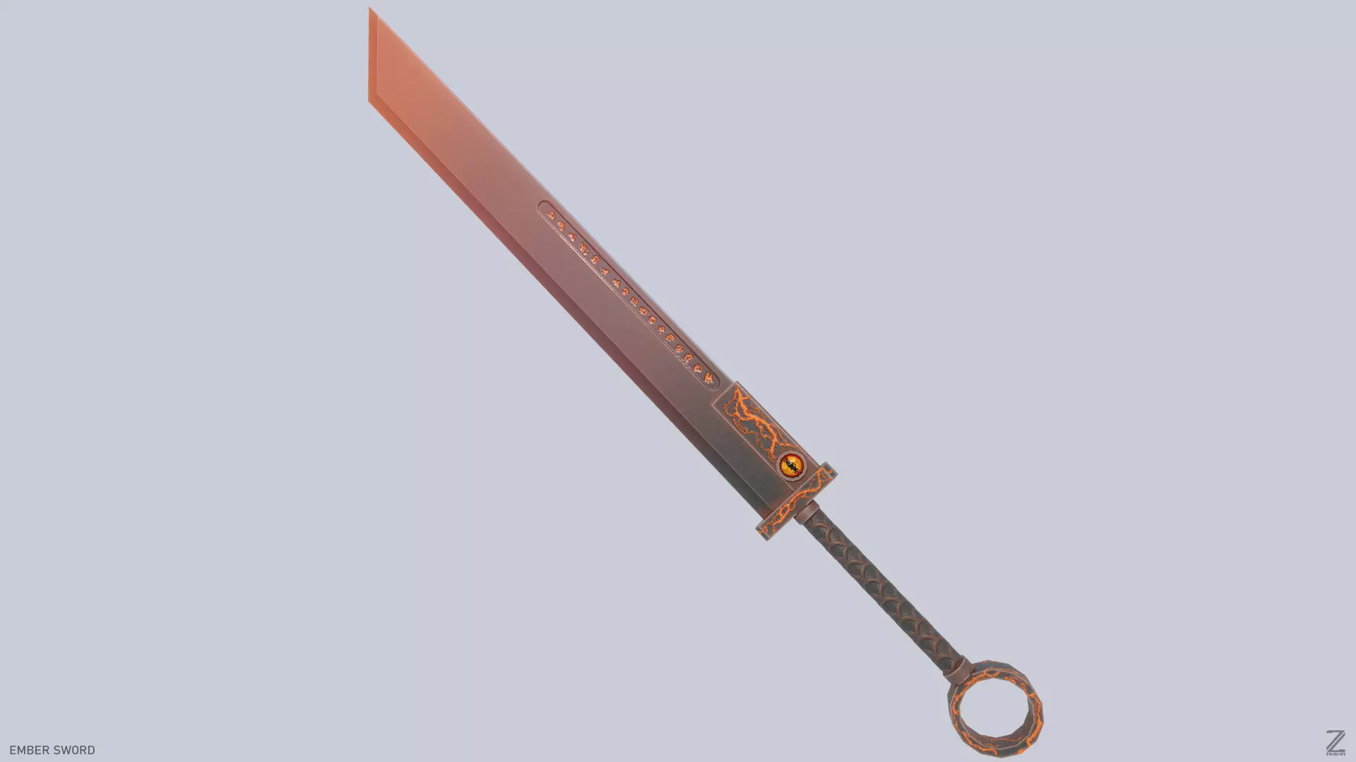 Ember sword Low-poly 3D model_0