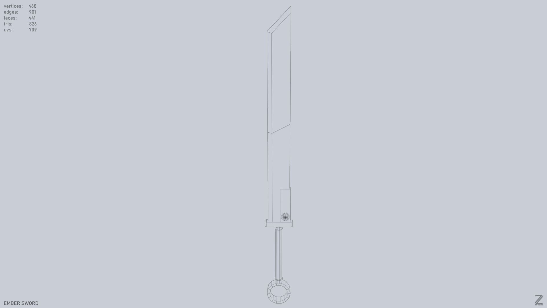 Ember sword Low-poly 3D model_14