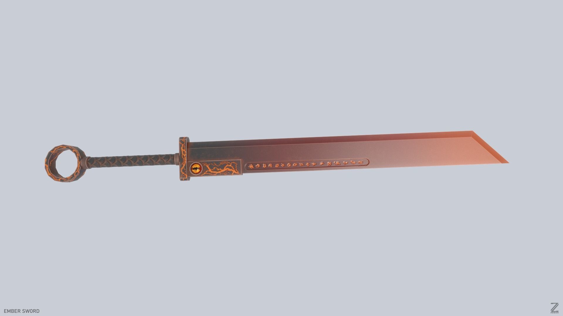 Ember sword Low-poly 3D model_6