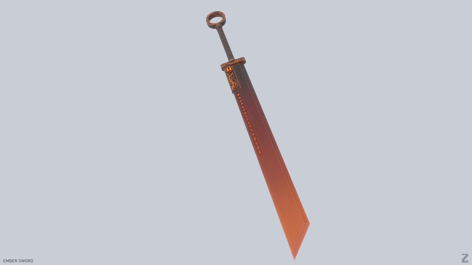 Ember sword Low-poly 3D model_5
