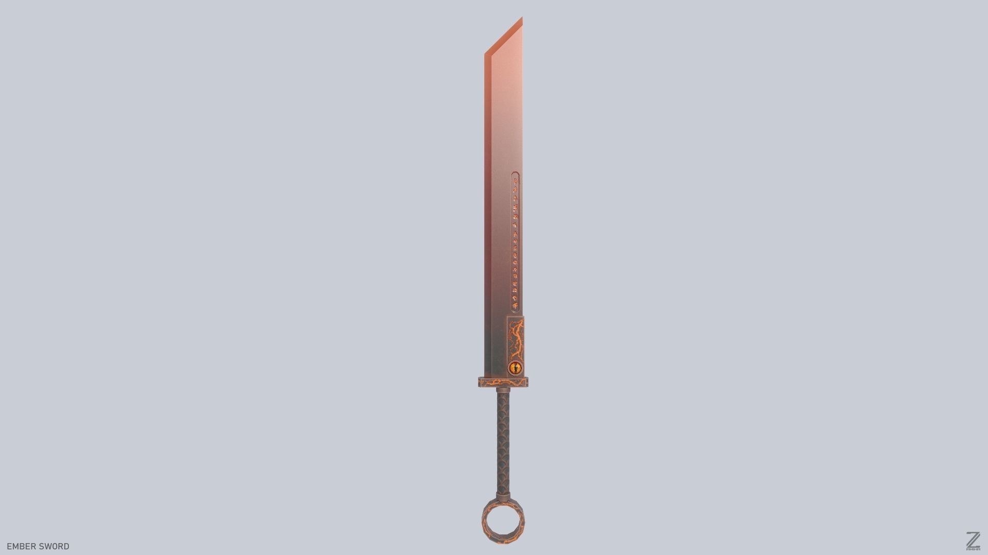 Ember sword Low-poly 3D model_1