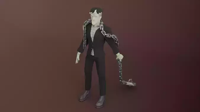Frankenstein monster Gothic Terrifying beast Low-poly 3D model