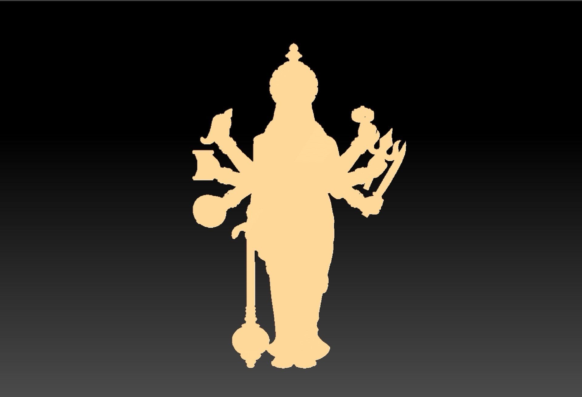 DURGA MATA PENDENT 3D print model_6