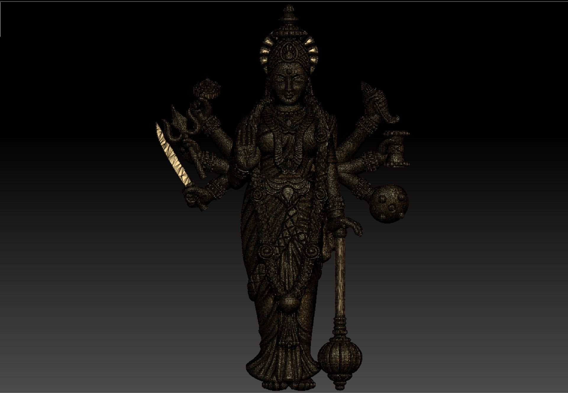 DURGA MATA PENDENT 3D print model_9