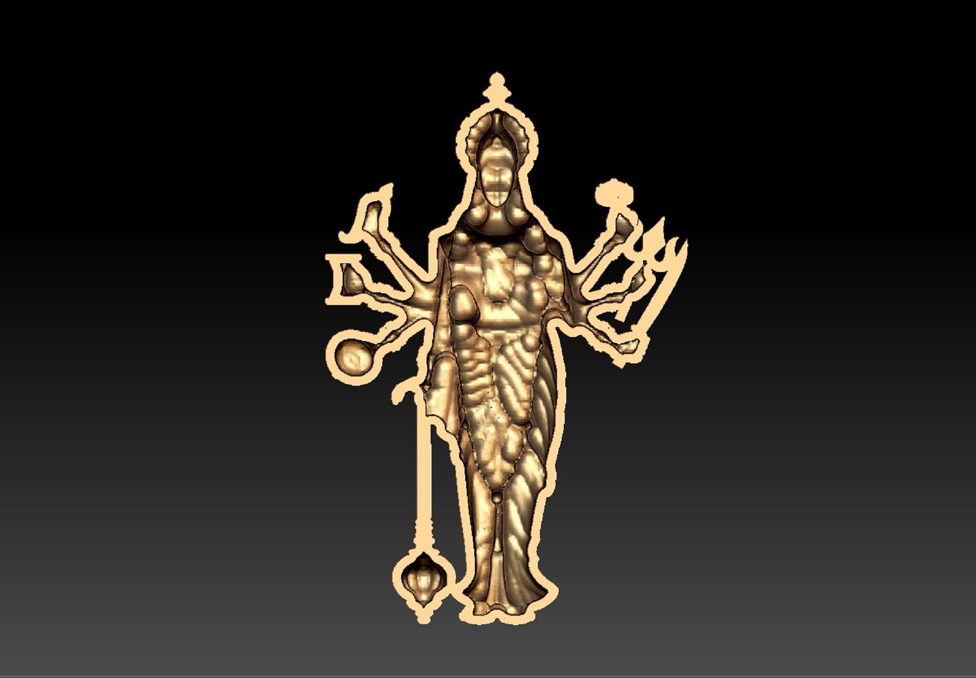 DURGA MATA PENDENT 3D print model_7