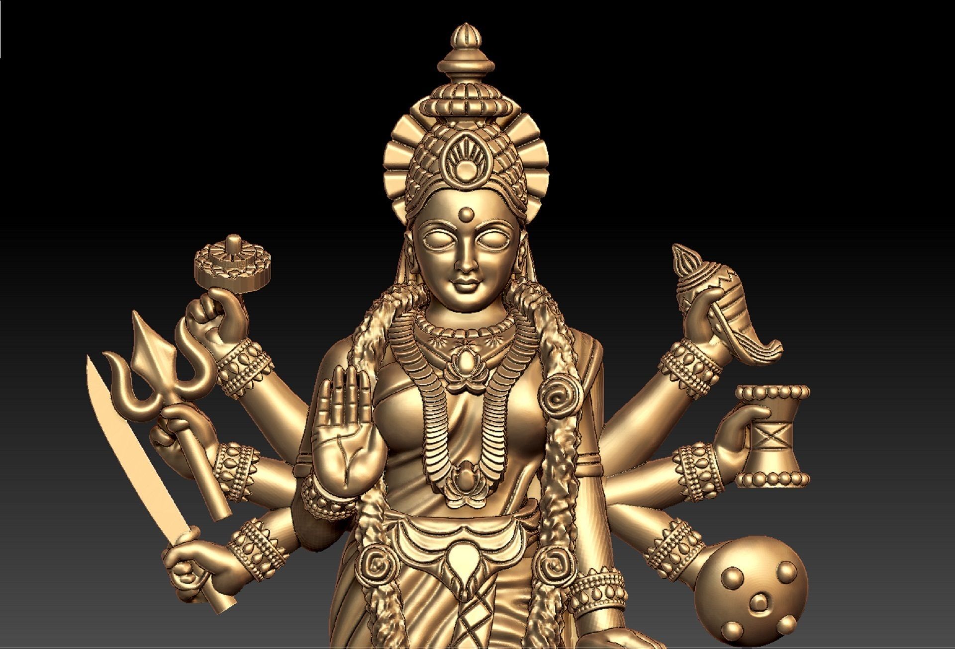 DURGA MATA PENDENT 3D print model_1