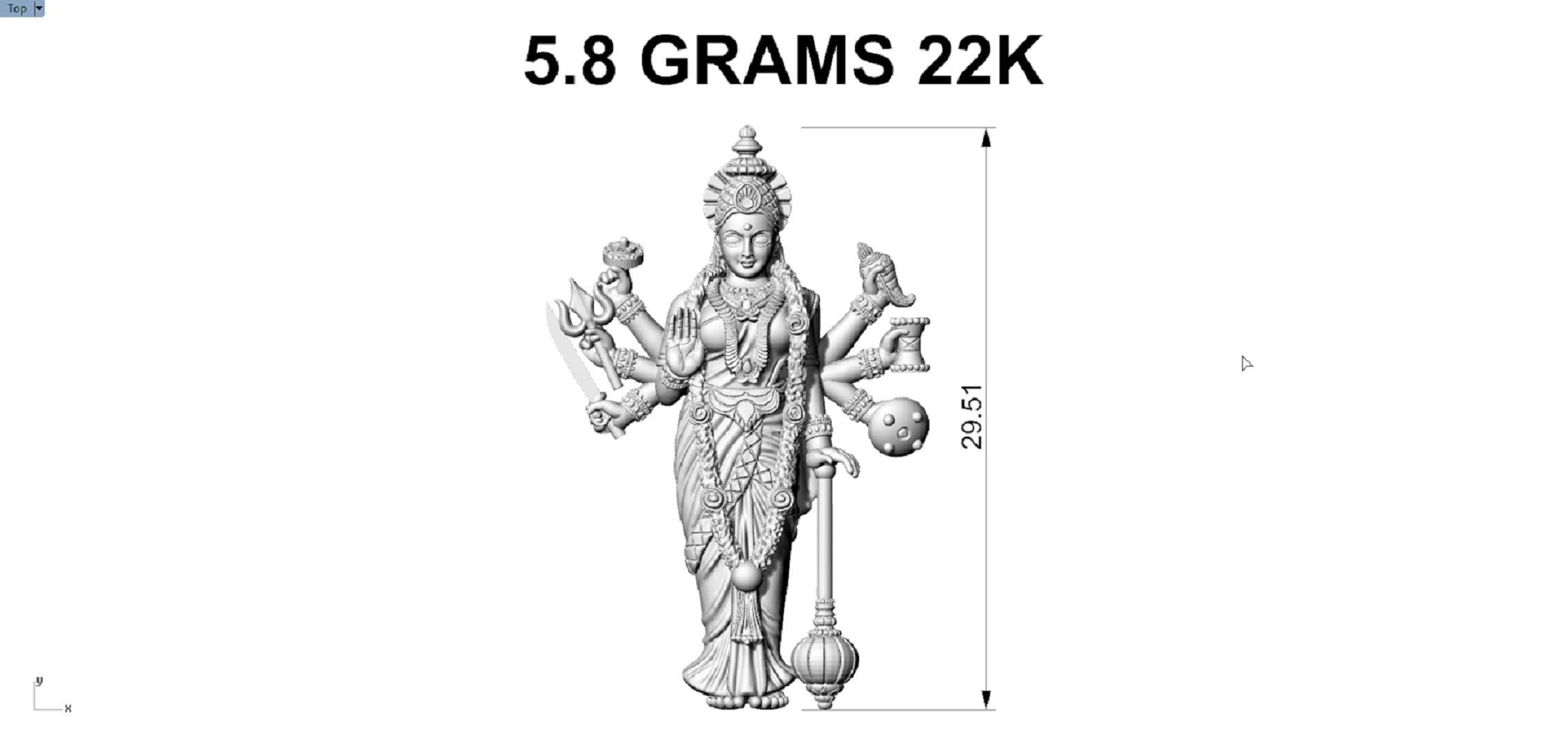 DURGA MATA PENDENT 3D print model_2